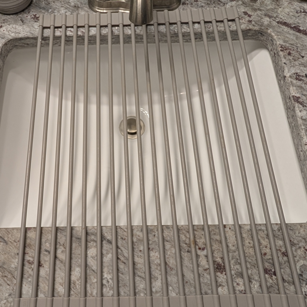 Gray Roll-Up Dish Drying Rack